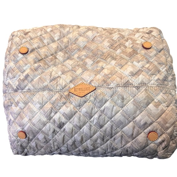 MZ Wallace Nylon Quilted Medium Metro Tote Bag - Taupe - Picture 4 of 11